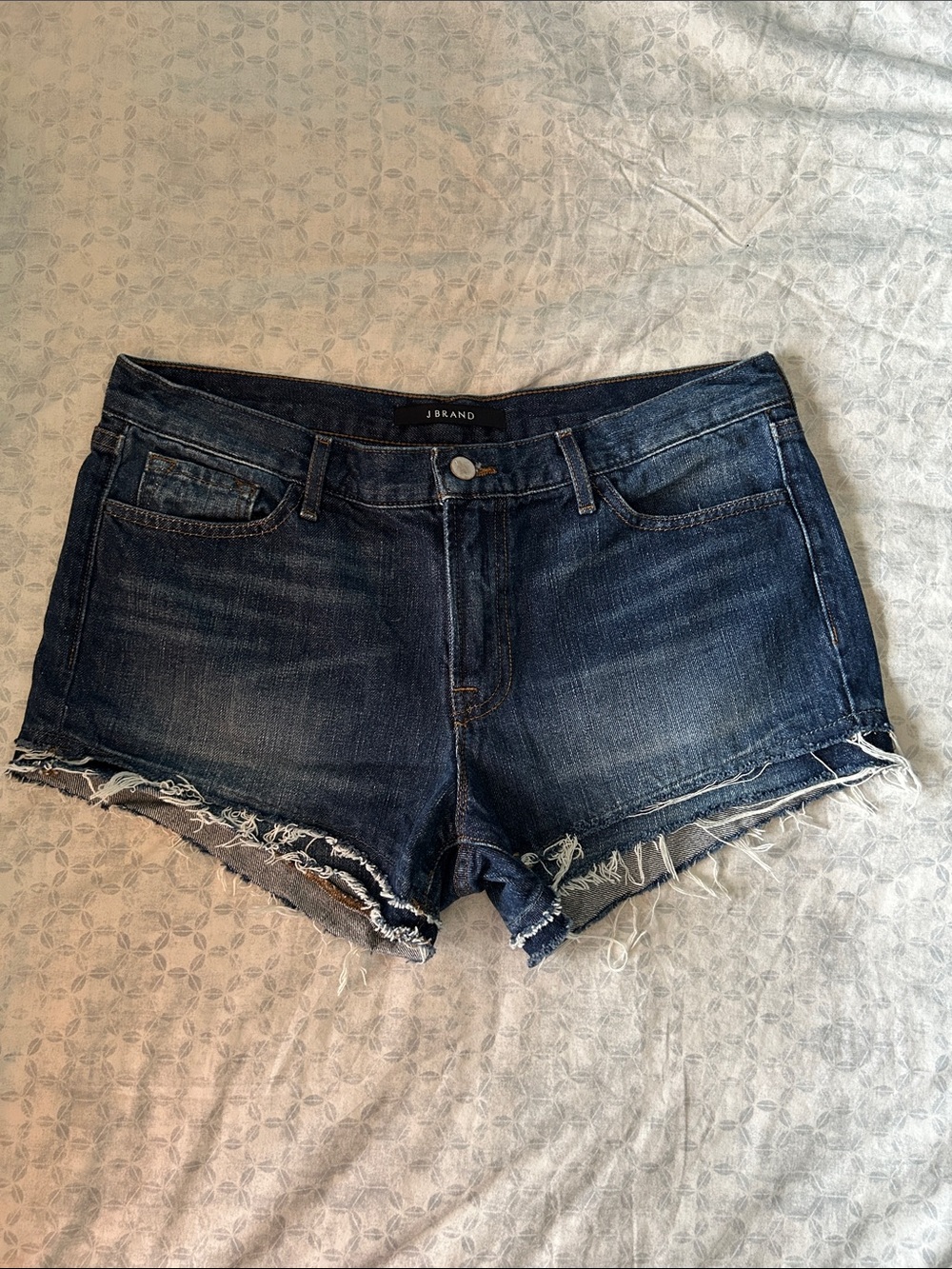 J Brand Dark Indigo Denim Cutoff Shorts